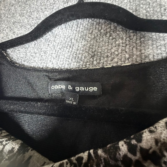 Cable & Gauge Womens XL Snakeskin Animal Print Cowl Neck Ruched Sleeveless Top - Picture 4 of 7